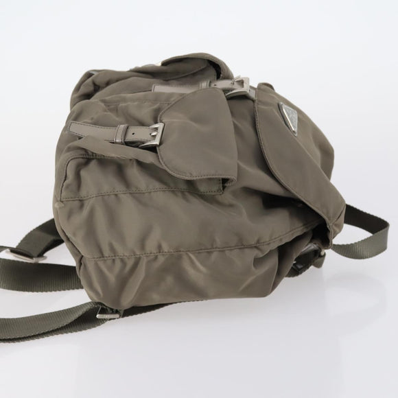 PRADA Backpack Nylon Gray Silver Auth bs30075