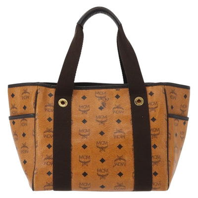 MCM Logogram Vicetos Tote Bag PVC Leather Brown Gold Auth bs30078 - 0