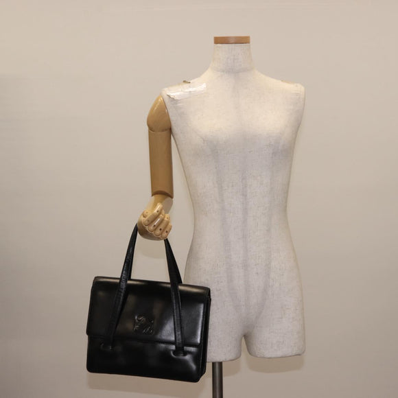 LOEWE Anagram Tote Bag Leather Black Gold Auth bs30079