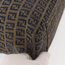 FENDI Zucchino Canvas Tote Bag Navy Gold Auth bs30080-9