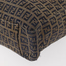 FENDI Zucchino Canvas Tote Bag Navy Gold Auth bs30080-14