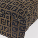 FENDI Zucchino Canvas Tote Bag Navy Gold Auth bs30080-16