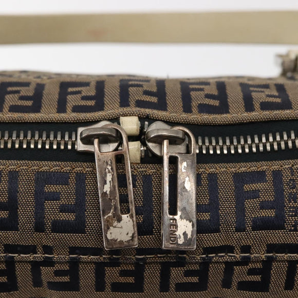 FENDI Zucchino Canvas Tote Bag Navy Gold Auth bs30080