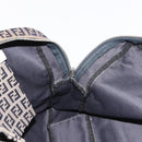 FENDI Zucchino Canvas Tote Bag Navy Gold Auth bs30080-18