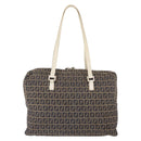 FENDI Zucchino Canvas Tote Bag Navy Gold Auth bs30080-2