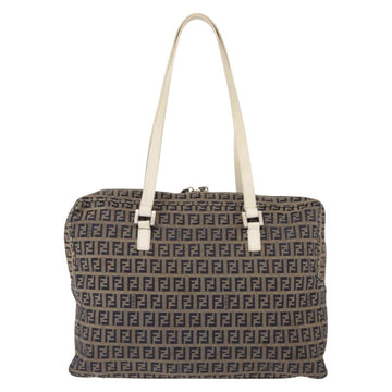 FENDI Zucchino Canvas Tote Bag Navy Gold Auth bs30080 - 0