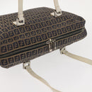 FENDI Zucchino Canvas Tote Bag Navy Gold Auth bs30080-6