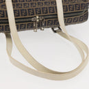 FENDI Zucchino Canvas Tote Bag Navy Gold Auth bs30080-7