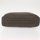 FENDI Zucchino Canvas Tote Bag Navy Gold Auth bs30080-5