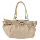 Salvatore Ferragamo Gancini Marissa Tote Bag Leather Beige Silver Auth bs30081-1