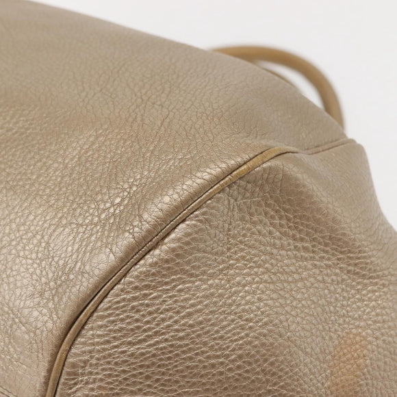 Salvatore Ferragamo Gancini Marissa Tote Bag Leather Beige Silver Auth bs30081