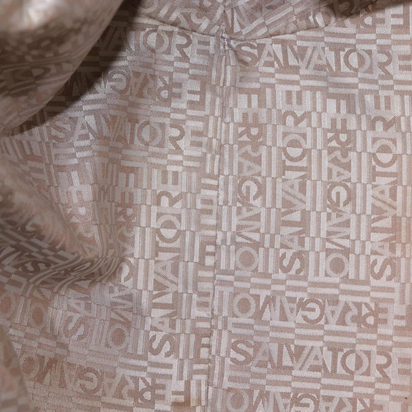 Salvatore Ferragamo Gancini Marissa Tote Bag Leather Beige Silver Auth bs30081