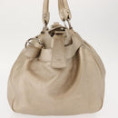 Salvatore Ferragamo Gancini Marissa Tote Bag Leather Beige Silver Auth bs30081-3