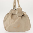 Salvatore Ferragamo Gancini Marissa Tote Bag Leather Beige Silver Auth bs30081-4