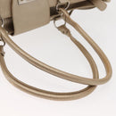 Salvatore Ferragamo Gancini Marissa Tote Bag Leather Beige Silver Auth bs30081-8