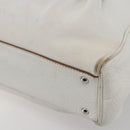 Salvatore Ferragamo Gancini Marissa Tote Bag Leather White Silver Auth bs30082-15