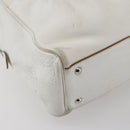 Salvatore Ferragamo Gancini Marissa Tote Bag Leather White Silver Auth bs30082-16