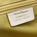 Salvatore Ferragamo Gancini Marissa Tote Bag Leather White Silver Auth bs30082-12