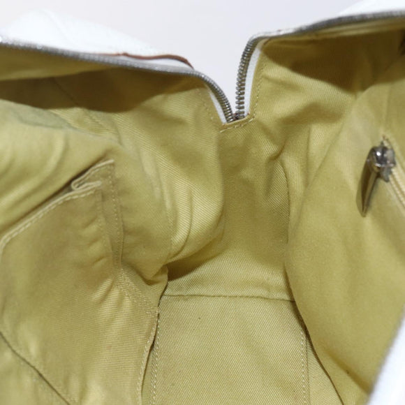 Salvatore Ferragamo Gancini Marissa Tote Bag Leather White Silver Auth bs30082