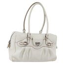 Salvatore Ferragamo Gancini Marissa Tote Bag Leather White Silver Auth bs30082-1