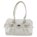 Salvatore Ferragamo Gancini Marissa Tote Bag Leather White Silver Auth bs30082-13