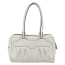Salvatore Ferragamo Gancini Marissa Tote Bag Leather White Silver Auth bs30082-2