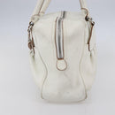 Salvatore Ferragamo Gancini Marissa Tote Bag Leather White Silver Auth bs30082-4