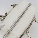 Salvatore Ferragamo Gancini Marissa Tote Bag Leather White Silver Auth bs30082-6