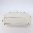 Salvatore Ferragamo Gancini Marissa Tote Bag Leather White Silver Auth bs30082-5