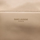 SAINT LAURENT Mini Boston Bag Leather 2way Beige Gold Auth bs30083-19