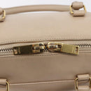 SAINT LAURENT Mini Boston Bag Leather 2way Beige Gold Auth bs30083-20