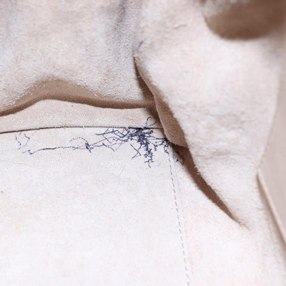 SAINT LAURENT Mini Boston Bag Leather 2way Beige Gold Auth bs30083