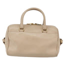 SAINT LAURENT Mini Boston Bag Leather 2way Beige Gold Auth bs30083-13
