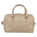 SAINT LAURENT Mini Boston Bag Leather 2way Beige Gold Auth bs30083-2