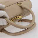 SAINT LAURENT Mini Boston Bag Leather 2way Beige Gold Auth bs30083-7