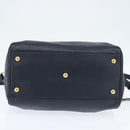 SAINT LAURENT Mini Boston Bag Leather 2way Navy Gold Auth bs30084-5