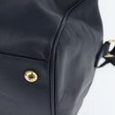 SAINT LAURENT Mini Boston Bag Leather 2way Navy Gold Auth bs30084-16