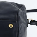 SAINT LAURENT Mini Boston Bag Leather 2way Navy Gold Auth bs30084-18