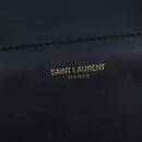 SAINT LAURENT Mini Boston Bag Leather 2way Navy Gold Auth bs30084-19