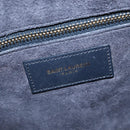 SAINT LAURENT Mini Boston Bag Leather 2way Navy Gold Auth bs30084-20