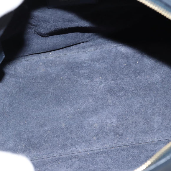 SAINT LAURENT Mini Boston Bag Leather 2way Navy Gold Auth bs30084