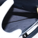 SAINT LAURENT Mini Boston Bag Leather 2way Navy Gold Auth bs30084-23