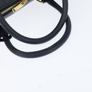 SAINT LAURENT Mini Boston Bag Leather 2way Navy Gold Auth bs30084-7