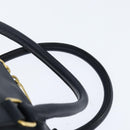 SAINT LAURENT Mini Boston Bag Leather 2way Navy Gold Auth bs30084-14