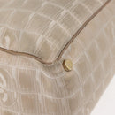 CHANEL New Travel Line Tote Bag Nylon Beige Gold CC Auth bs30087-9