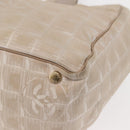 CHANEL New Travel Line Tote Bag Nylon Beige Gold CC Auth bs30087-15