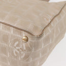 CHANEL New Travel Line Tote Bag Nylon Beige Gold CC Auth bs30087-17