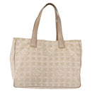 CHANEL New Travel Line Tote Bag Nylon Beige Gold CC Auth bs30087-13
