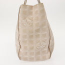 CHANEL New Travel Line Tote Bag Nylon Beige Gold CC Auth bs30087-4