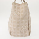 CHANEL New Travel Line Tote Bag Nylon Beige Gold CC Auth bs30087-5